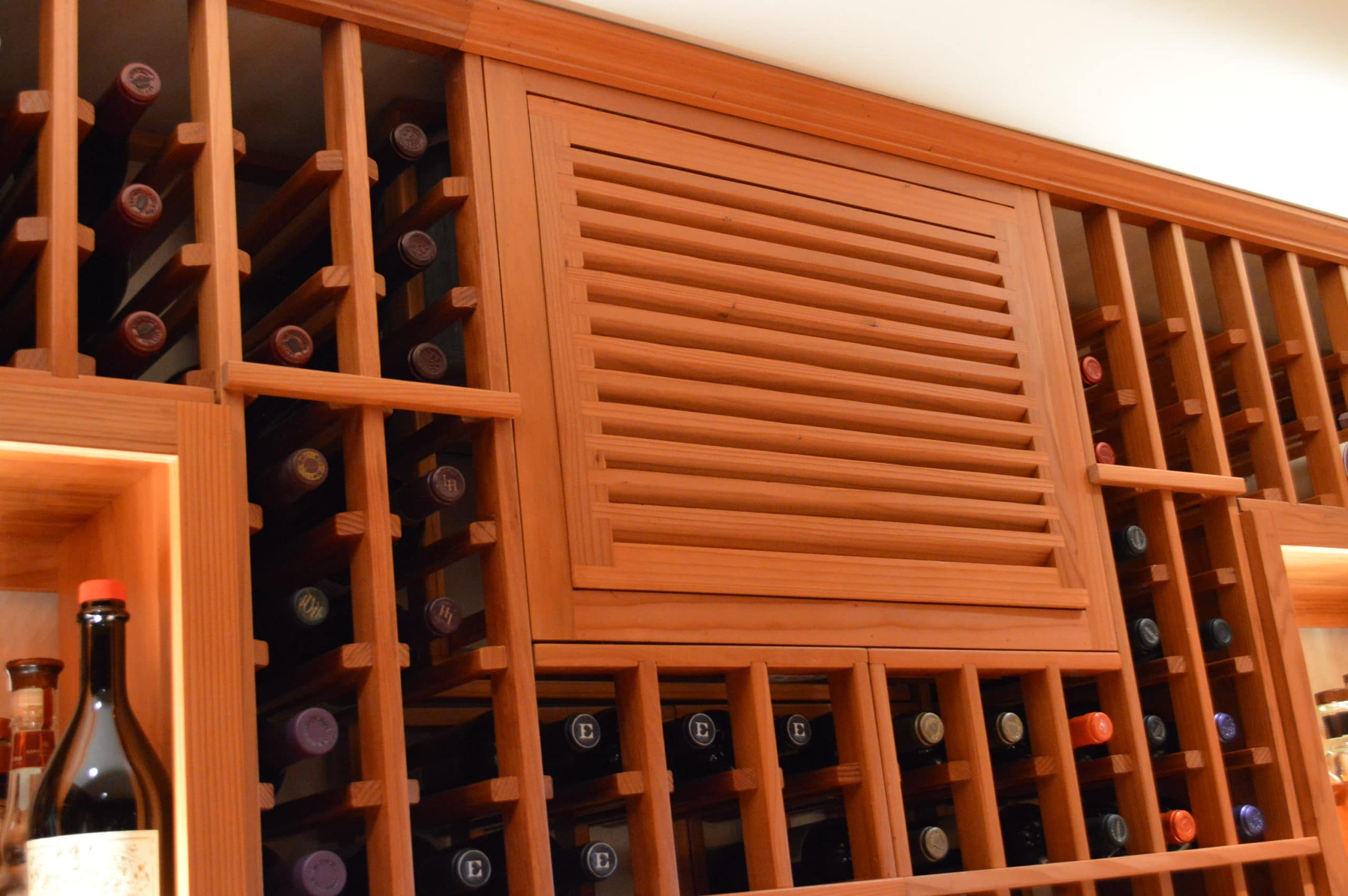 Wine Cellar Cooling Unit Hidden in a Louvered Grill Miami Installation Project