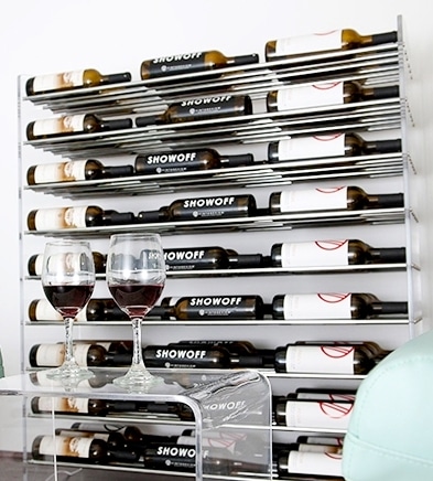 Space-Savvy Evolution Series VintageView Wine Racks Steel Rods and Acrylic Sides