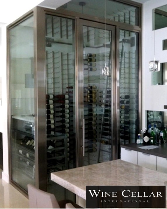 Contemporary Home Wine Cellar Designed by Master Builders in Florida